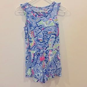 LILLY PULITZER GIRLS BLUE KNIT ROMPER